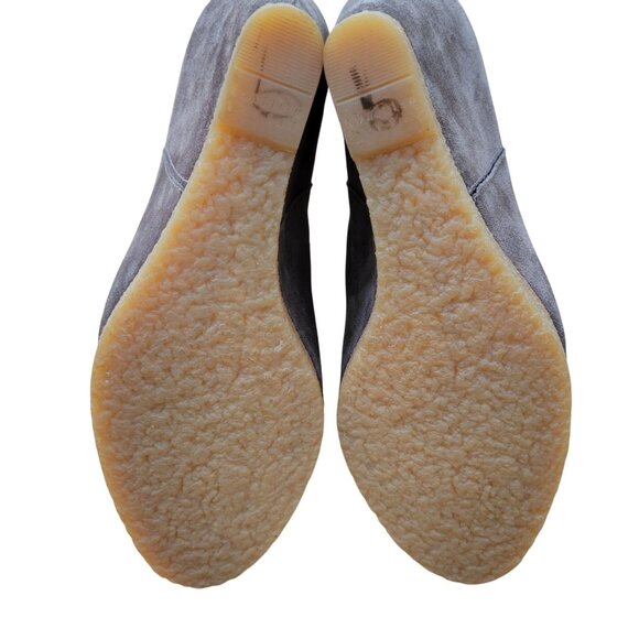 Stuart Weitzman‎ Bootscout Seal Gray Suede Wedge Chelsea Boots 8M Hidden Heel - Picture 7 of 9